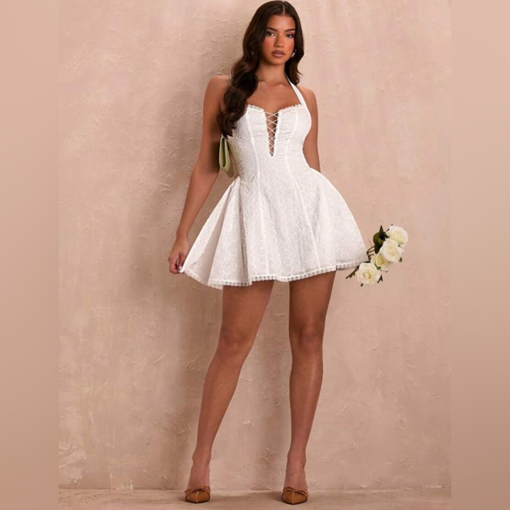 Elegant White Lace Dress